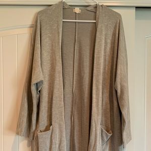 Taupe Ribbed Cardigan